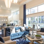 a large room with a large window